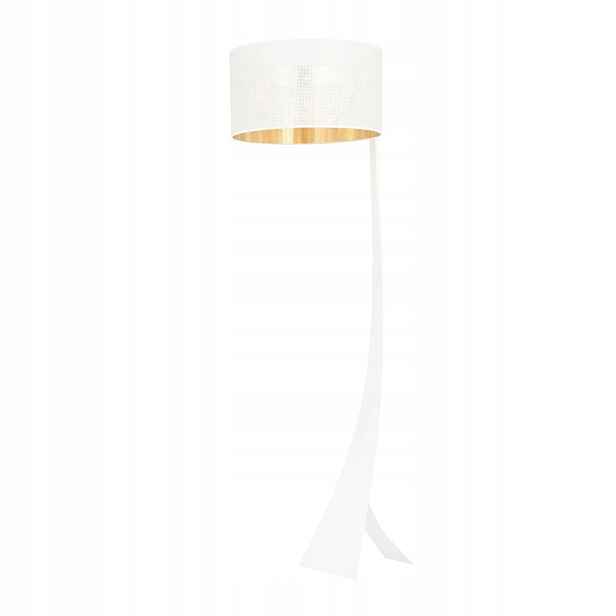 Podlahová lampa Estrella bílá se zlatým stínidlem 157 cm E27