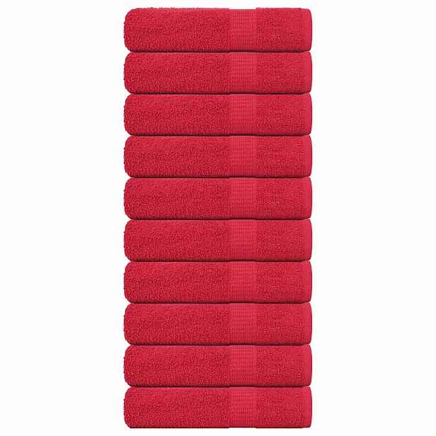 vidaXL Ručníky FROGN 10 ks červené 100x150 cm 360 g/m²