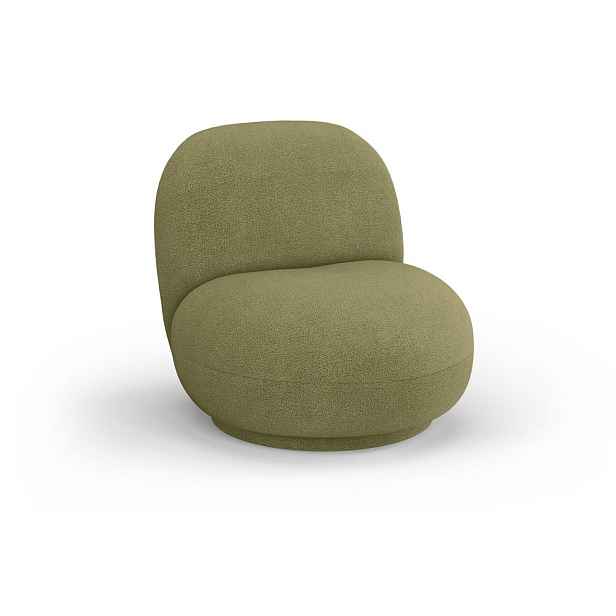 Zelené křeslo z textilie bouclé Chuck – Micadoni Home