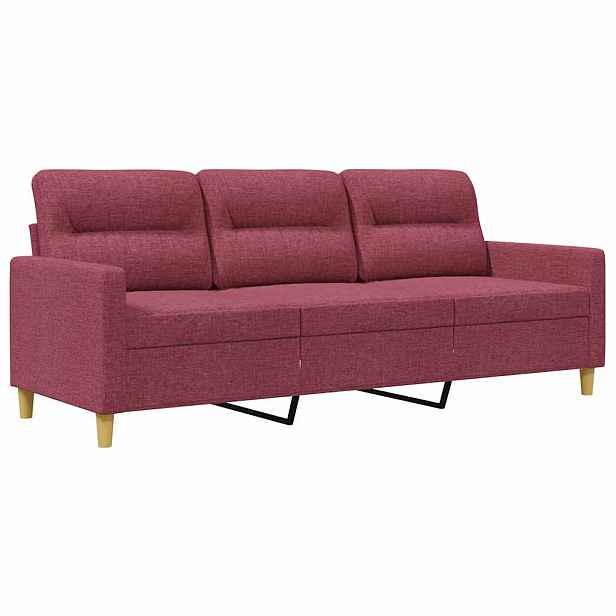 vidaXL 3místná pohovka vínová 180 cm textil