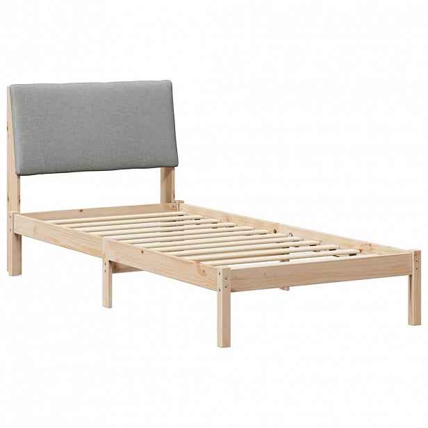vidaXL Rám postele s čelo Hnědá a světlá šedá 100 x 200 cm