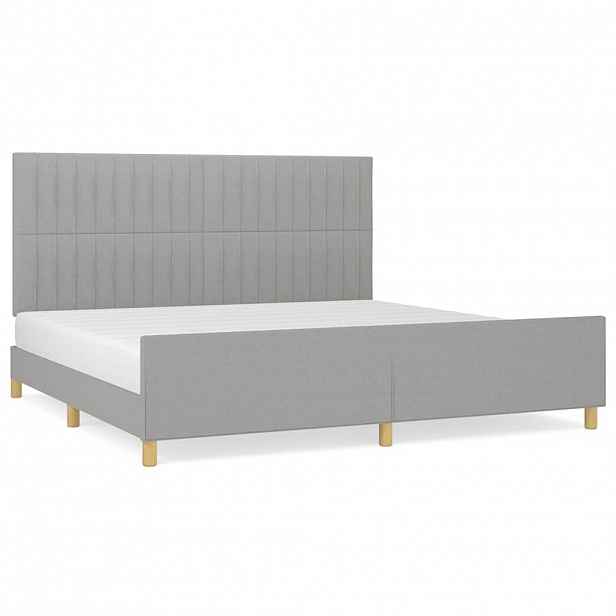 vidaXL Rám postele bez matrace světle šedý 200 x 200 cm textil