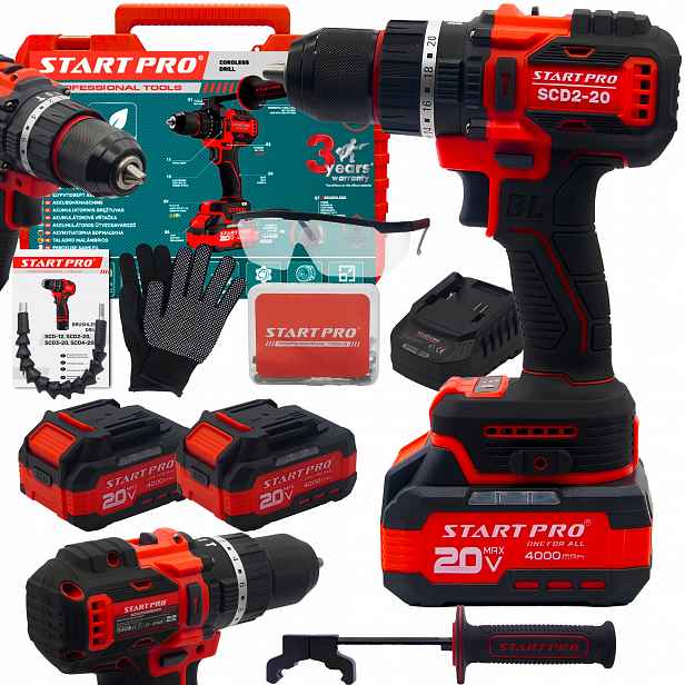 Aku Šroubovák StartPro s akumulátorovým napájením 20 V SCD2-20