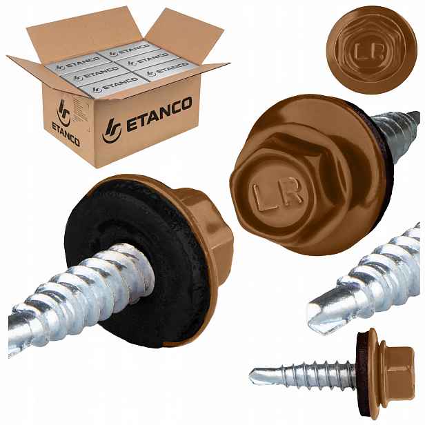 Farmářské vruty 4,8x20 mm Ral 8003 2000 ks do plechu sešívačka Etanco GTO2