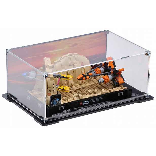 Vitrína s pozadím Blacked Brick pro Lego 75380 Star Wars Diorama: Mos Espa