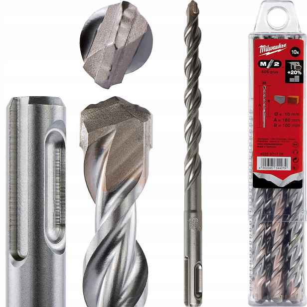 Vrtáky betonu Sds Plus 10 x 100/160 mm 10 ks Milwaukee M2