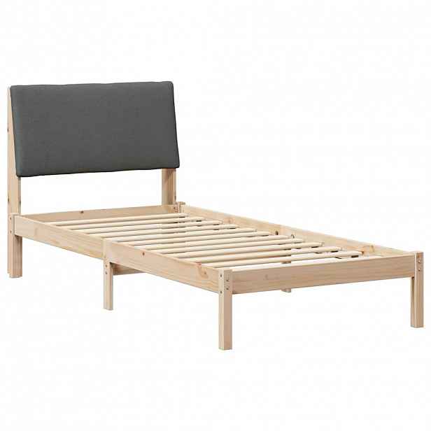vidaXL Rám postele s čelo hnědá a tmavě šedá 100 x 200 cm