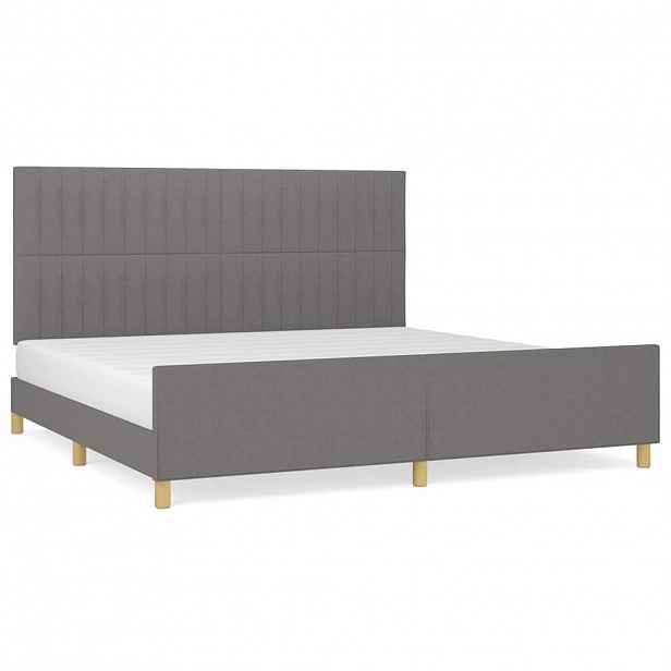 vidaXL Rám postele bez matrace tmavě šedý 200 x 200 cm textil