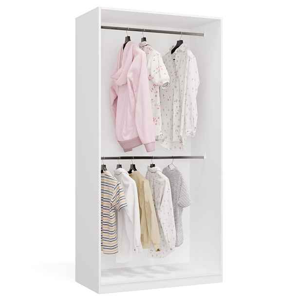 TP Living Modulární otevřená šatní skříň Openo 2W 100 cm bílá