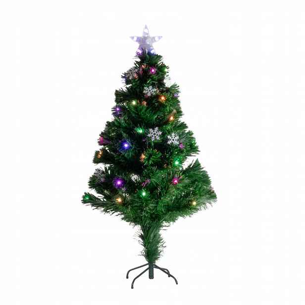 Umělý vánoční stromek se světýlky a hvězdou, 120 cm