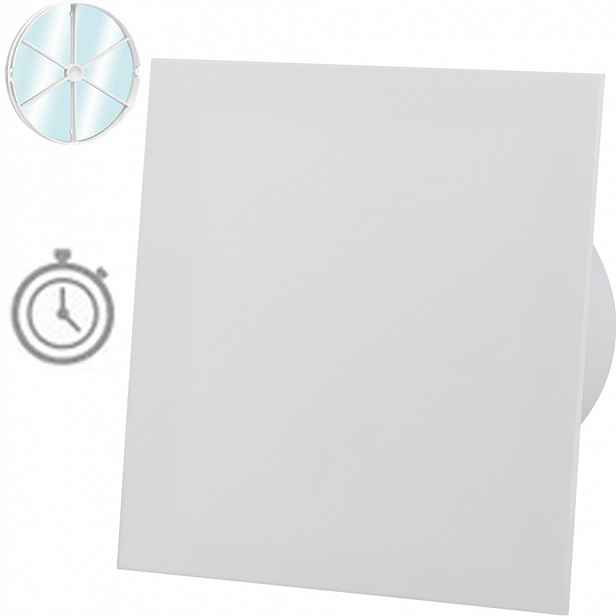 Ventilátor Plexi Bílý Mat Časový Spínač Časovač Zpětný Ventil Fi 100