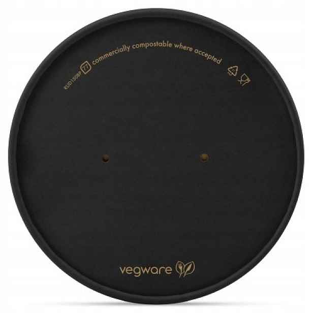 Víčko na misky černé Vegware, průměr 150 mm, 50 ks