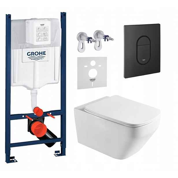 Grohe Rapid Sl s Wc mísou Imprese Tornado a tlačítkem černý mat