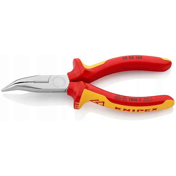 Půlkulaté Štípací Kleště Ohnuté, Izolované 160 MM Kn 25 26 160