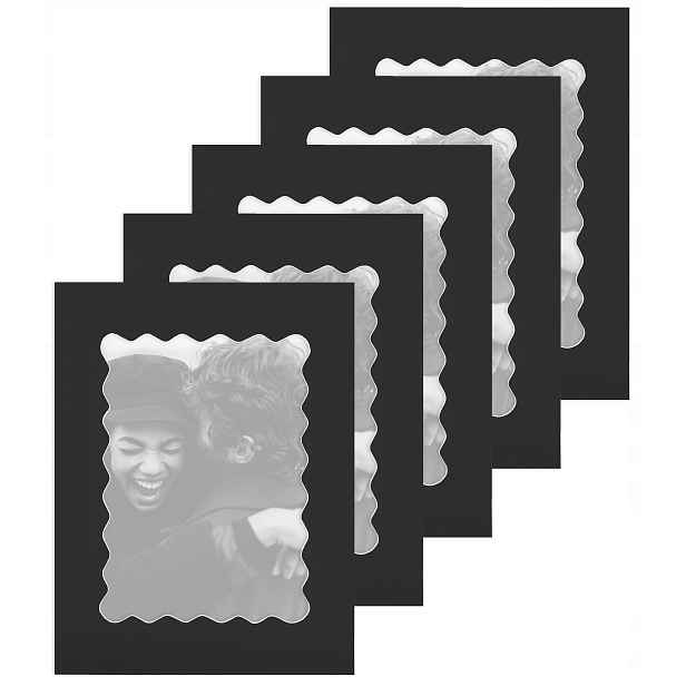 Set 5ks pasparta černý pro rám 40x50 okno foto 30x40 vlnité