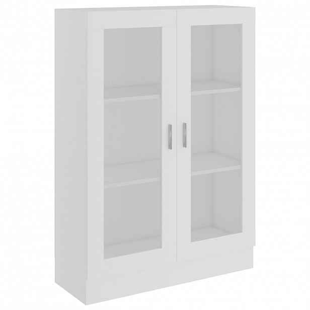 vidaXL Prosklená skříň bílá 82,5 x 30,5 x 115 cm dřevotříska