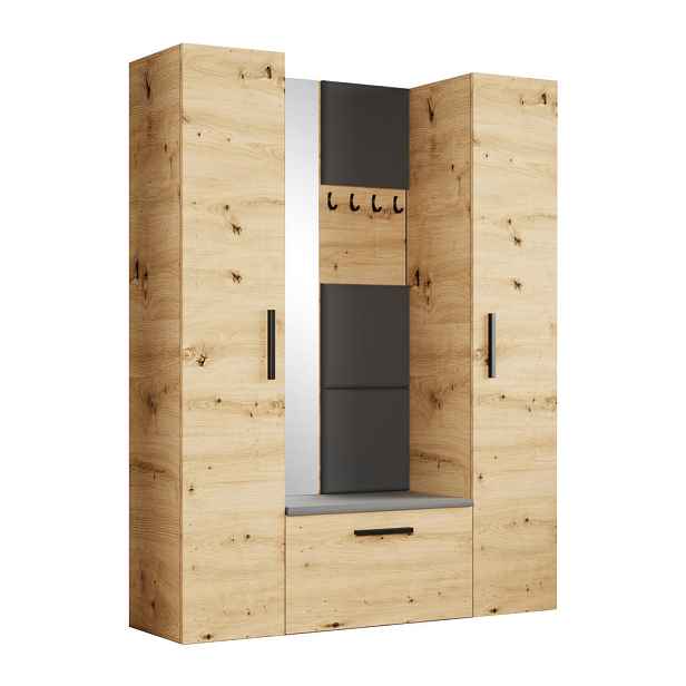 MASSENO MODERNÍ PŘEDSÍŇOVÁ SESTAVA MODULO, 160,6/204/40 cm, dub Artisan