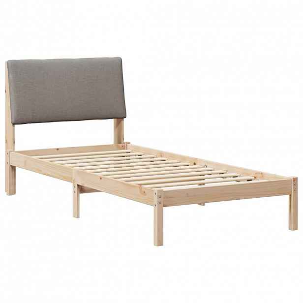 vidaXL Rám postele Hnědá a taupe 100 x 200 cm Masivní borovicové dřevo