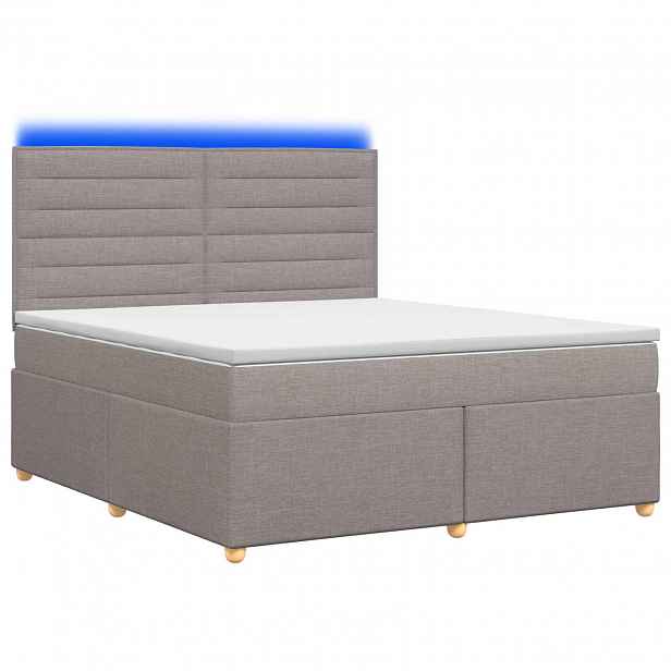 vidaXL Postel boxspring s matrací s čelo Taupe 180 x 200 cm Textil