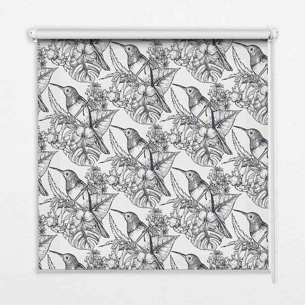 TULUP VNITŘNÍ roleta - okenní roleta - roleta - 70x140 cm - Kreslené květiny