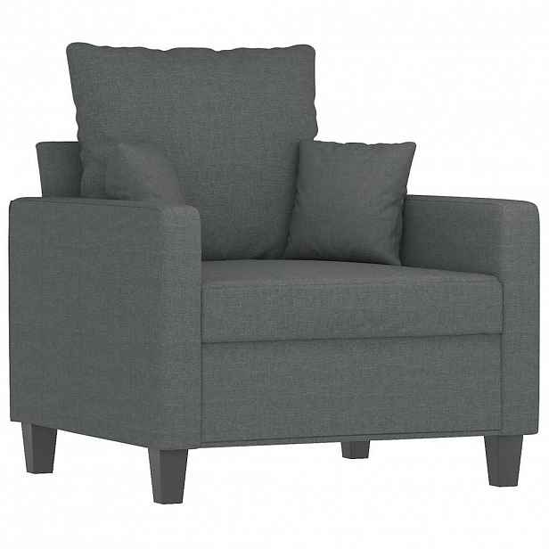 vidaXL Křeslo tmavě šedé 60 cm textil