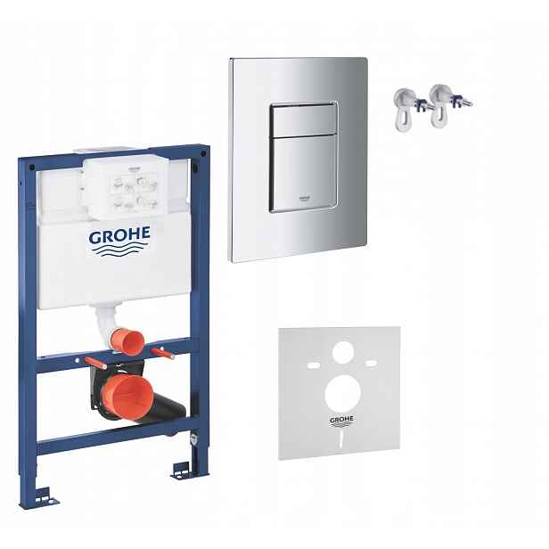5v1 Podomítkový Wc set, rám Grohe 82 cm tlačítko Chrom