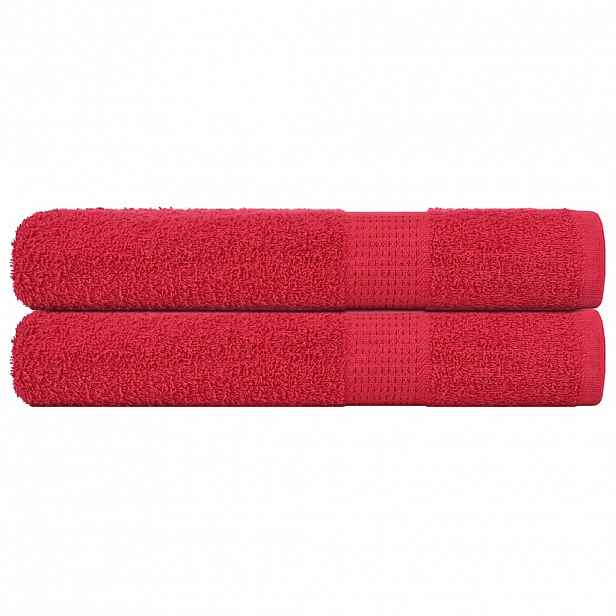 vidaXL Ručníky FROGN 2 ks červené 100x200 cm 360 g/m²