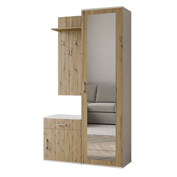 MASSENO MODERNÍ PŘEDSÍŇOVÁ SESTAVA VENTO, 100/180,5/35 cm, bílá