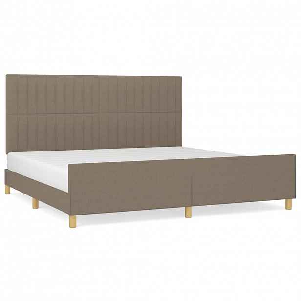 vidaXL Rám postele bez matrace taupe 200 x 200 cm textil