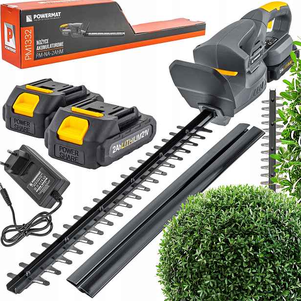Akumulátorové Nůžky Na Živý Plot Pro Větve Keřů 450 MM 21 V 2 X Baterie 2 Ah