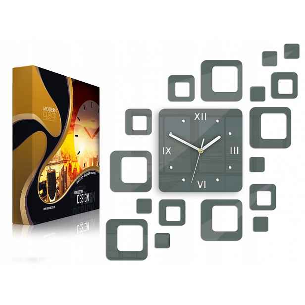Nástěnné hodiny ModernClock Rome Šedé Diy