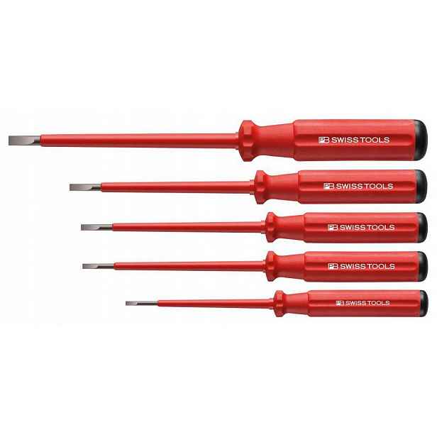 Sada plochých šroubováků pro elektrikáře izolovaná Vde 5-dílná Pb Swiss Tools