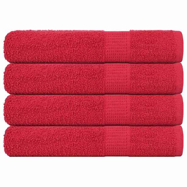 vidaXL Ručníky FROGN 4 ks červené 100x200 cm 360 g/m²