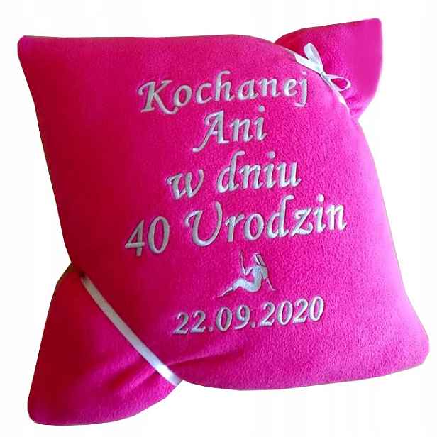 Dárek k 40. Narozeninám, čtyřicítka pro ženu, muže, Polštář s výšivkou