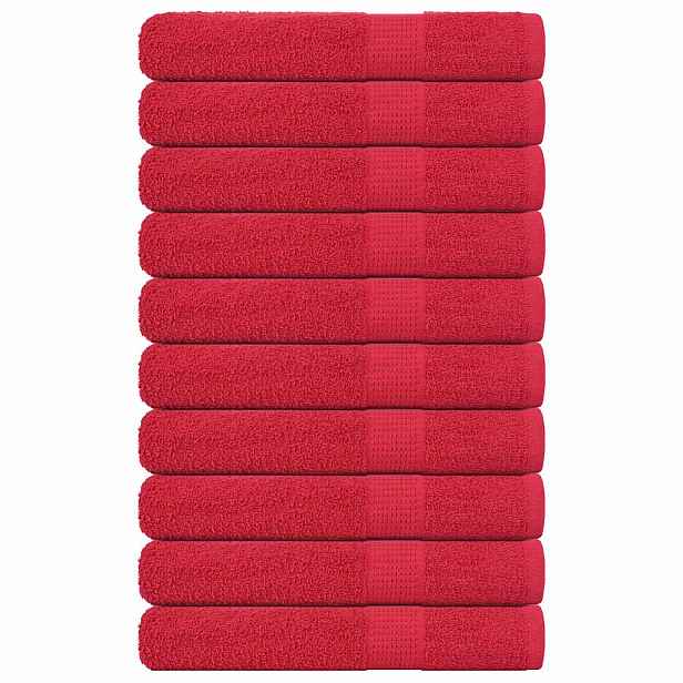 vidaXL Ručníky FROGN 10 ks červené 100x200 cm 360 g/m²