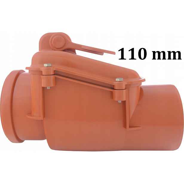 Bouřkový uzávěr 110 mm, zpětný ventil Aquer, vnější kanalizace