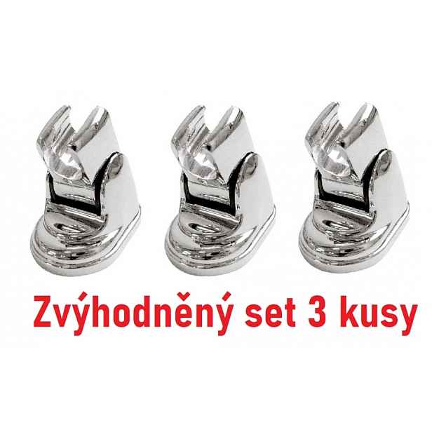 Eco produkty Ekonomický set 3 kusy naklápěcího držáku sprchy; lesklý chrom