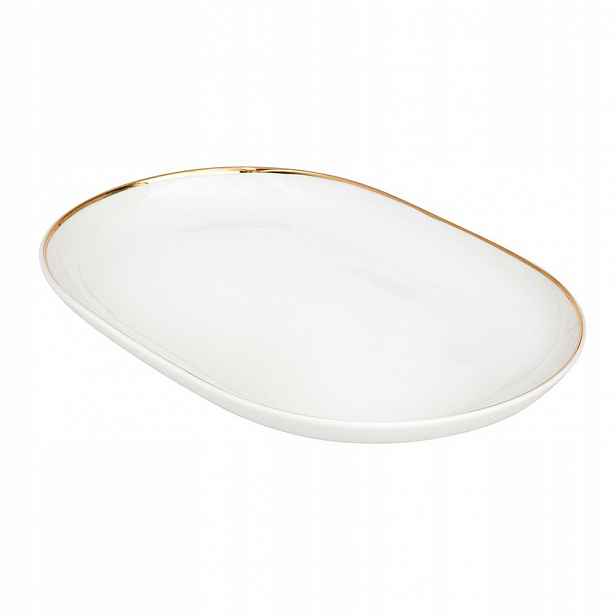 Oválná porcelánová mísa MariaPaula Moderna Gold 33 cm s pozlaceným okrajem