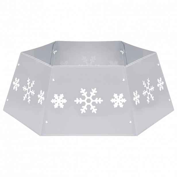 vidaXL Podložka pod vánoční stromek stříbrná a bílá Ø 68 x 25 cm