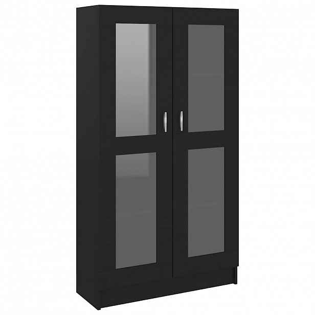 vidaXL Prosklená skříň černá 82,5 x 30,5 x 150 cm kompozitní dřevo