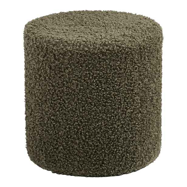 Zelený taburet z textilie bouclé Ejby – House Nordic