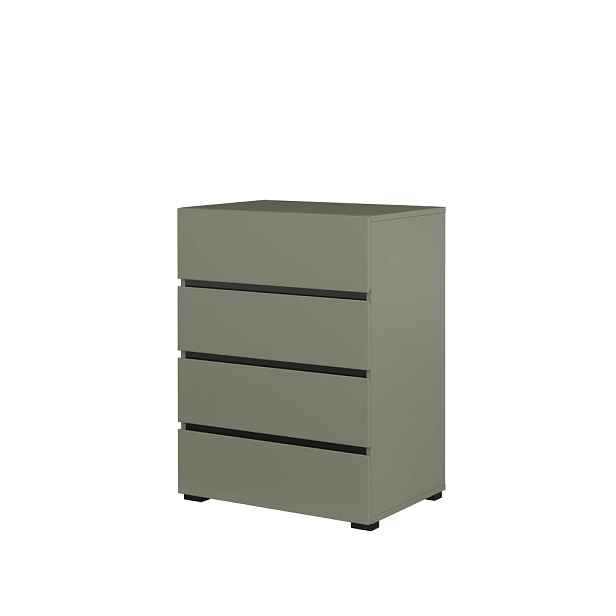 Komoda BONIFACIO 4S 60 cm, zelená/černá