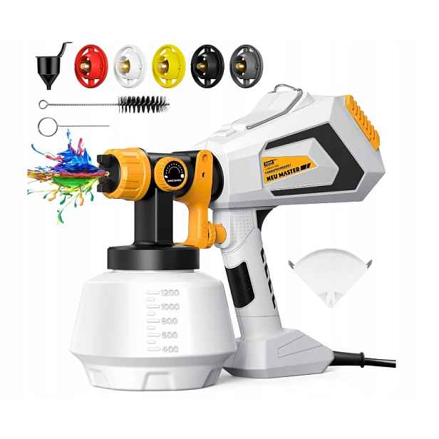 Neu Master Stříkací Pistole 700 W 1200 ML koncovky reg12