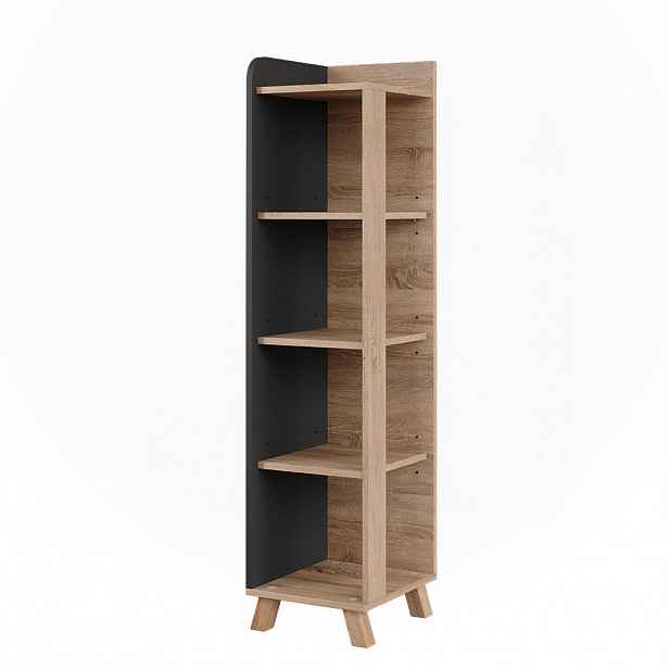 Vicco KOUPELNOVÁ POLIČKA Karen Sonoma/antracit 30 x 128 cm se 4 přihrádkami