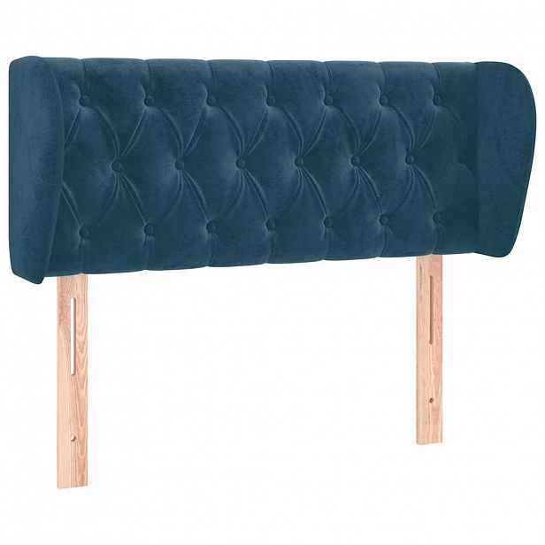 vidaXL Čelo postele typu ušák tmavě modré 93x23x78/88 cm samet