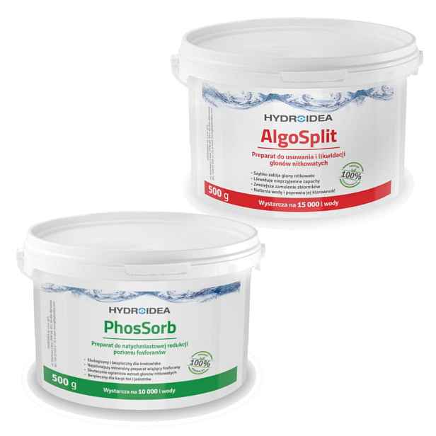 Hydroidea PhosSorb AlgoSplit Set Odstraňuje Řasy v jezírku 2x500g