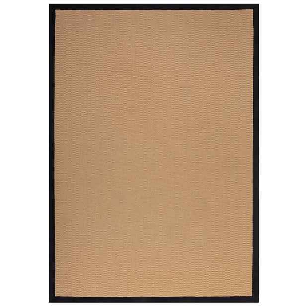 Kusový koberec Herringbone Border Kira Black, 200x290, béžová, chodba / předsíň, Flair Rugs