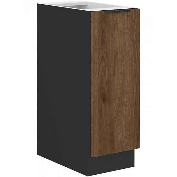 Výsuvná skříňka TOVA - šířka 30 cm, ořech okapi / černá