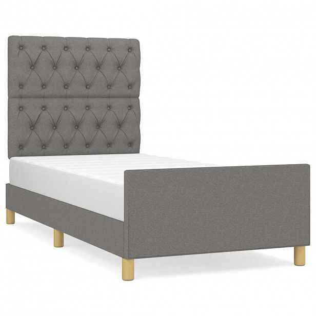 vidaXL Rám postele bez matrace tmavě šedá 80 x 200 cm textil