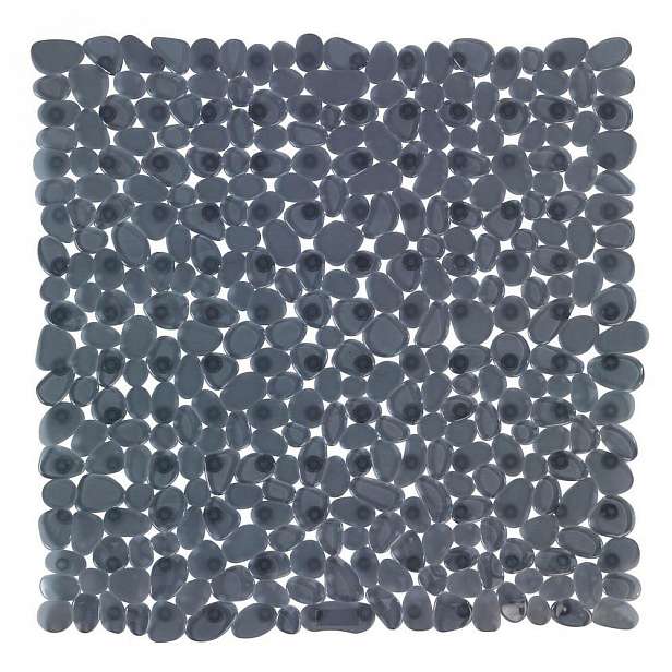 Antracitově šedá protiskluzová koupelnová podložka Wenko Drop, 54 x 54 cm